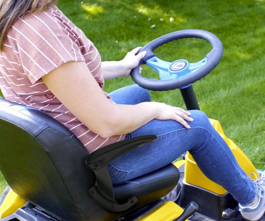 Blue riding lawn online mower